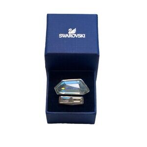 Swarovski Geometric Crystal Ring Size 58 Iridescent Modern Statement Jewelry